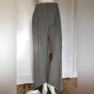 Max Mara Light Gray Wide Leg Pants Pleated Front Viscose Jersey Italy Sz 42 US 6